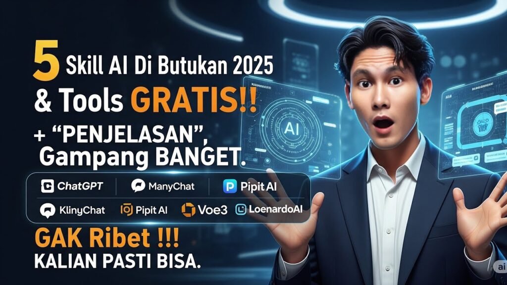 5 AI Skills & Tools GRATIS, PENTING 2025!!! #belajarai #toolsai #skillai