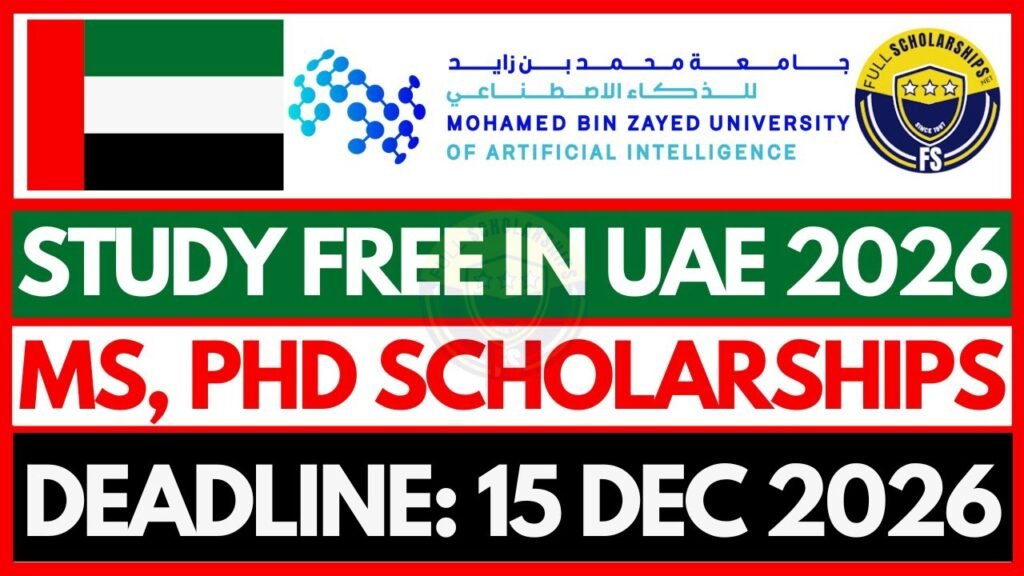 Fully Funded Scholarships 2026 | Mohamed Bin Zayed University of Artificial Intelligence (MBZUAI) Fully Funded Scholarships 2026 | Mohamed Bin Zayed University of Artificial Intelligence (MBZUAI)